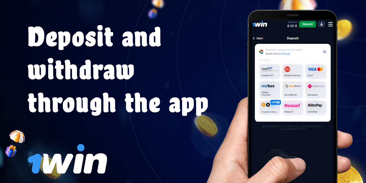 Which payment methods are available in the 1Win mobile app 
