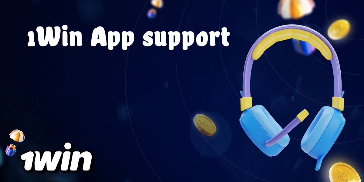 Available 1Win support contacts in the mobile app
