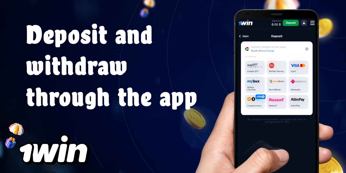 Which payment methods are available in the 1Win mobile app 
